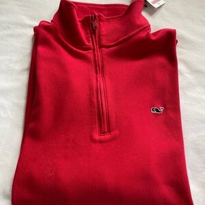 Vineyard Vines Red 3/4 Zip Sweater